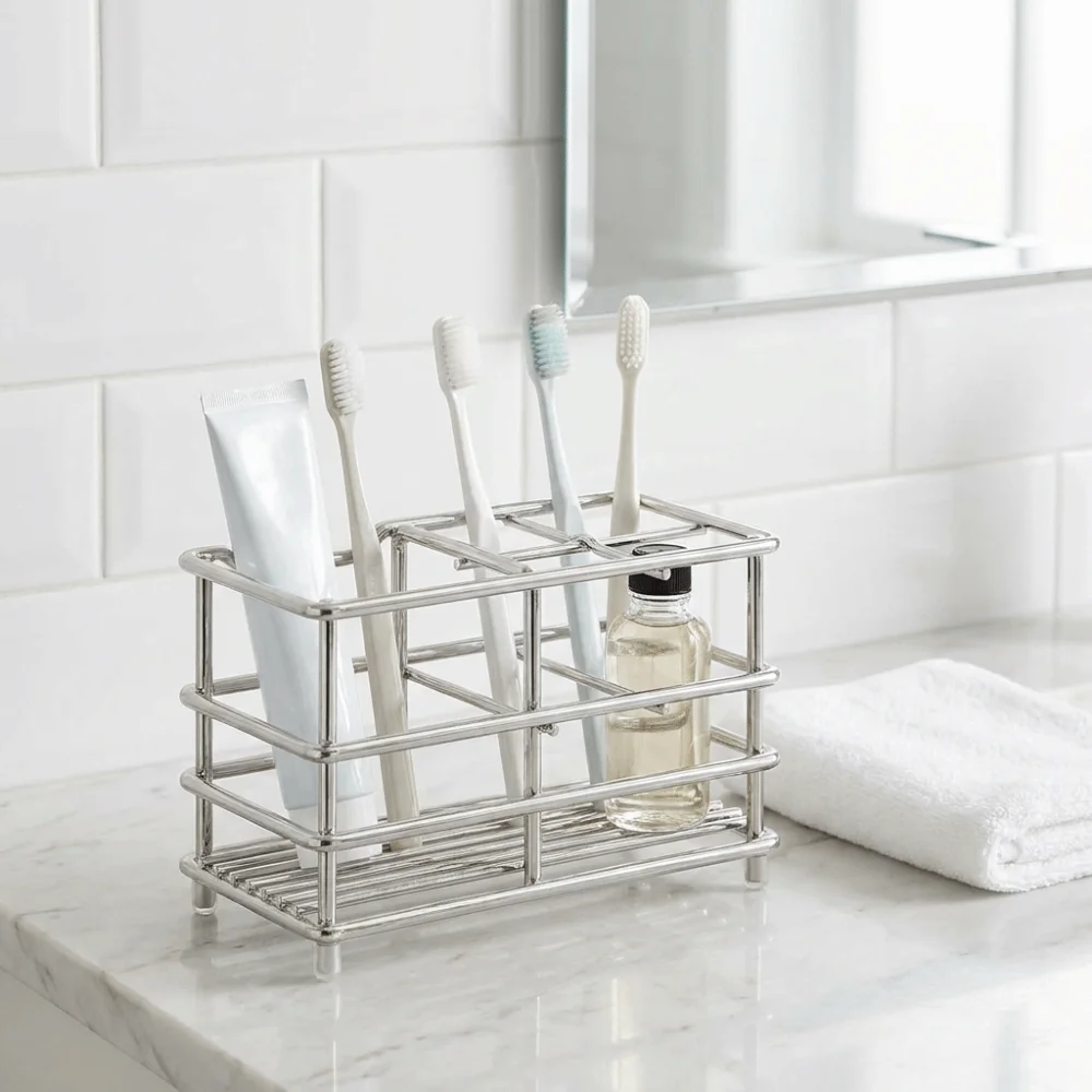 Non-punching Wall-mounted Storage Rack Water-resistant Structure Drill-free Installation Toilet Rack Hollow Draining
