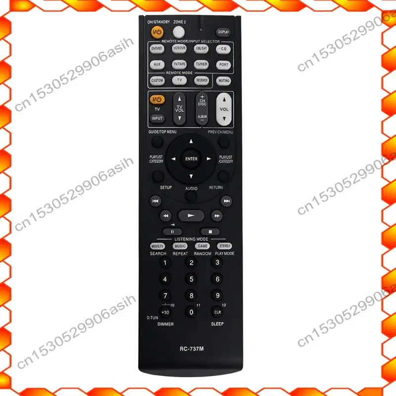 -AT52 1 peça substituir RC-737M controle remoto receptor AV controle remoto para Onkyo preto