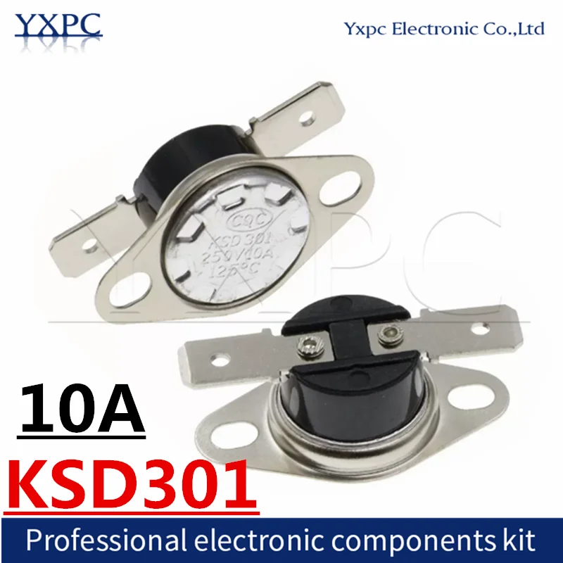 KSD301 Normally Open 10A 250V 0-160 Temperature Switch Thermostat Sensor 30 35 40 50 60 65 100 105 135 140degree Normally Closed
