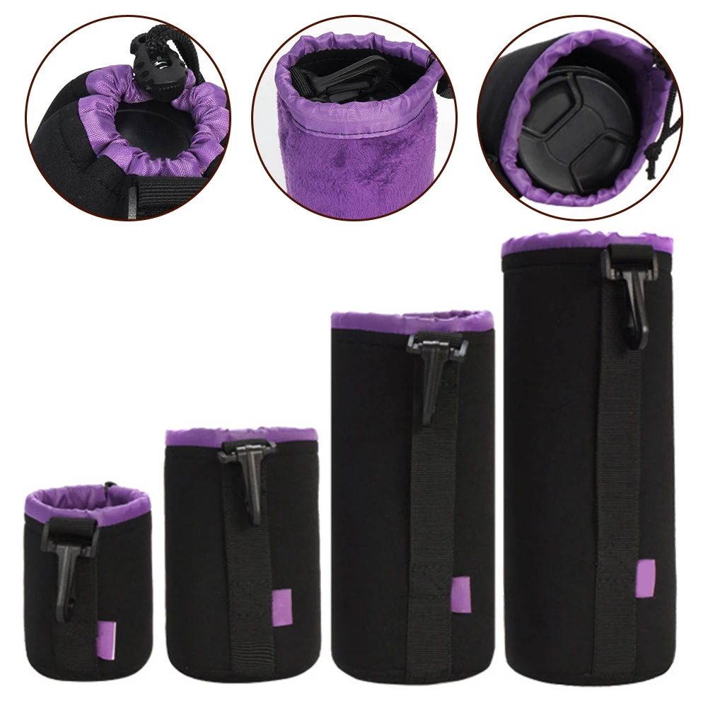 Camera Lens Pouch Bag Waterproof Lens Case Soft Protective Bag Portable Suitable For Most Cameras Accessories