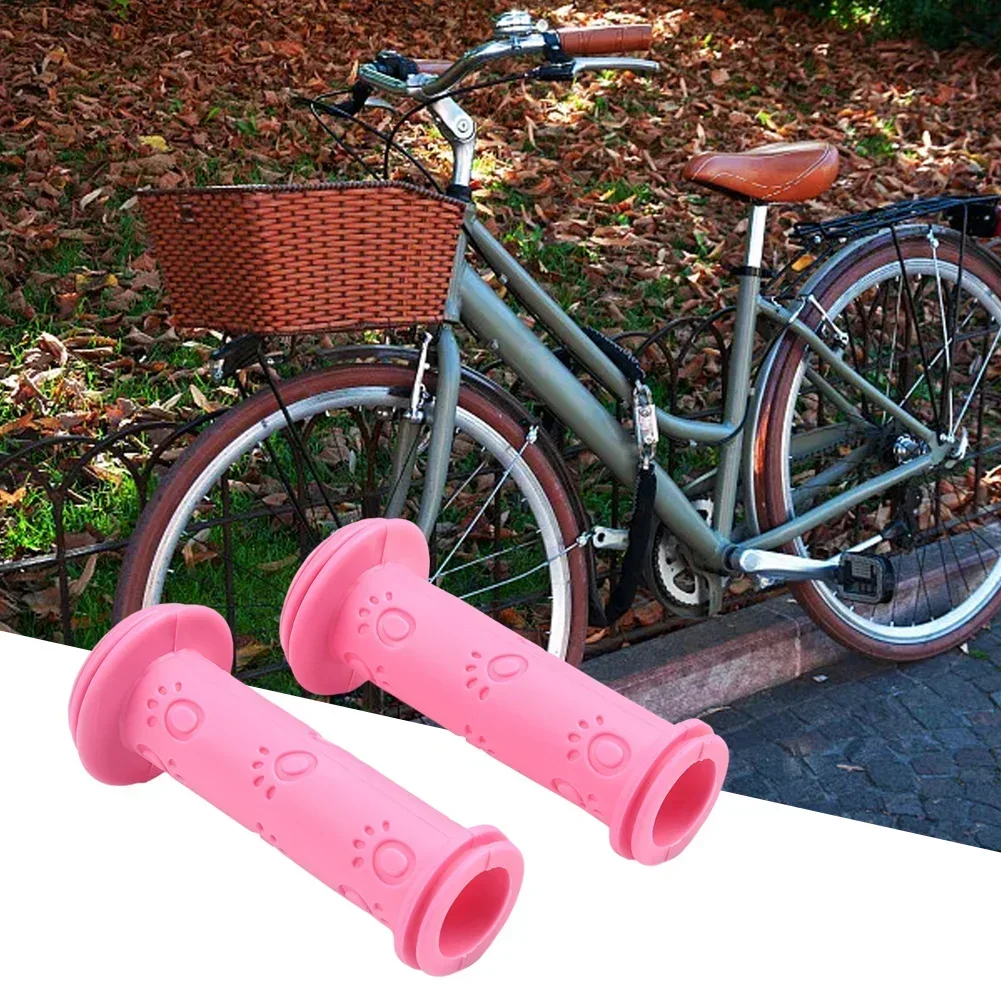 1Pair Rubber Bike Bicycle Handle Bar Grips Anti-slip Waterproof Scooter Handlebar 18mm For BTWIN Kids Bike 14-16inch 2024