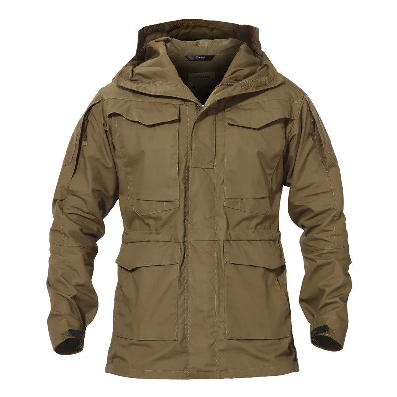 Solid Classic Men's Trench Coat Windbreak Casual Hiking Camping Men Clothing Outdoor Waterproof Mid-length Battlefield Jacket