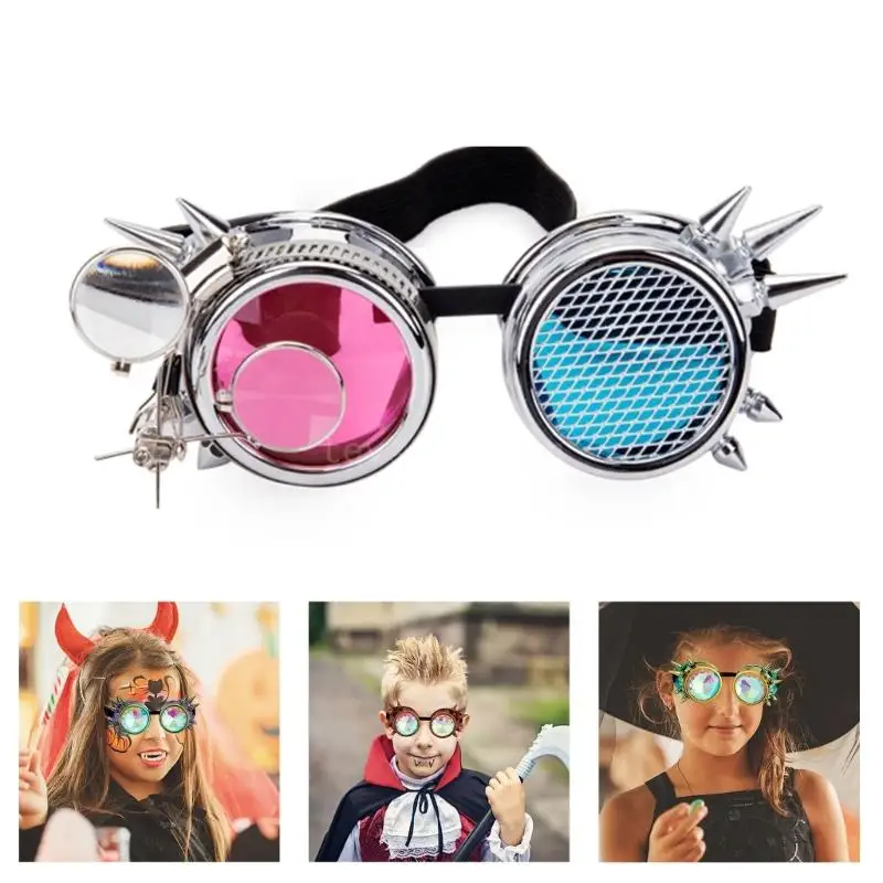 แว่นตา Steampunk สำหรับ Raves Party Raves แว่นตาเทศกาลฮาโลวีน Raves Goggles Vintage Gothic แว่นตา