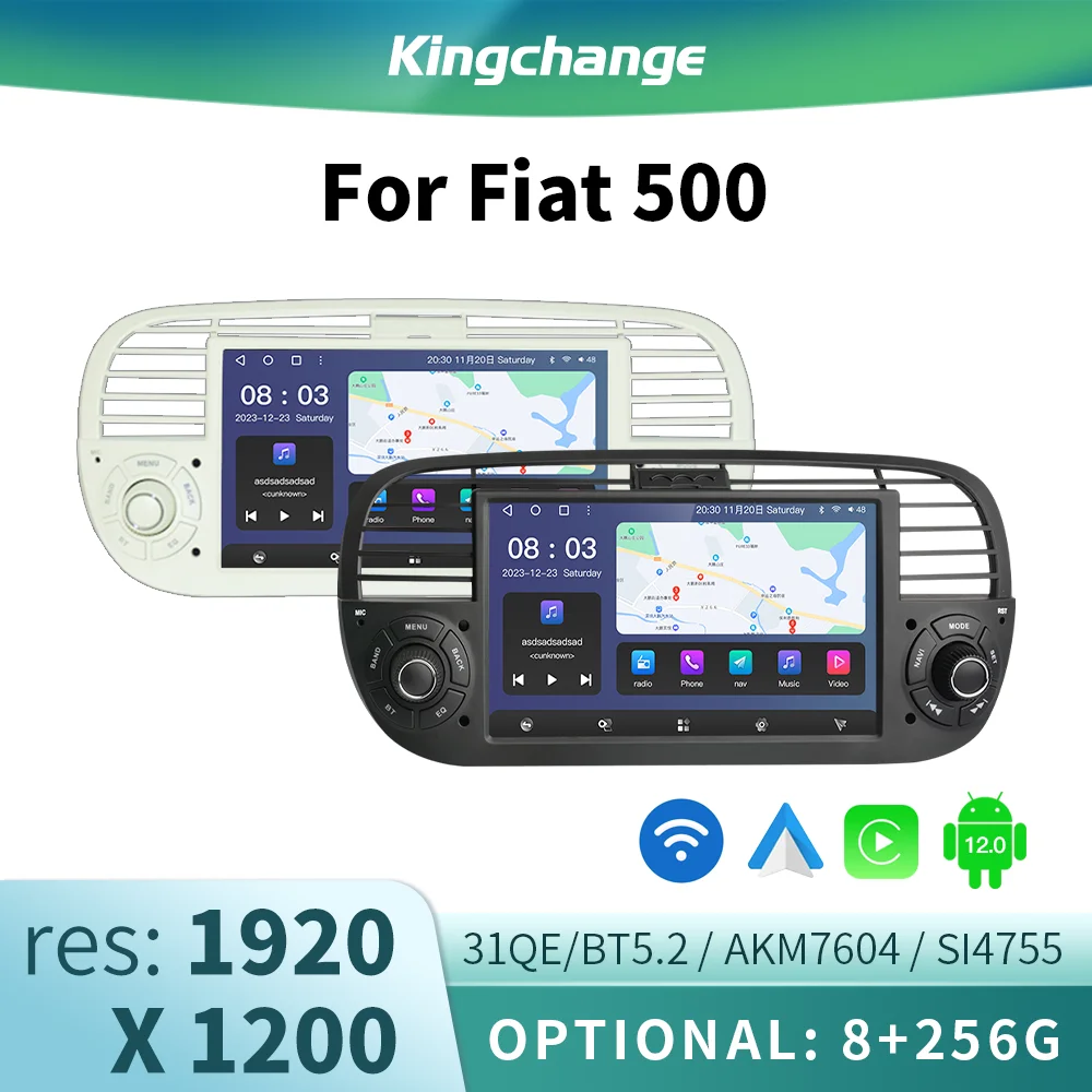 

Kingchange Android 12 For Fiat Abarth 500 2007-2015 Car Radio 7" Multimedia Player Wireless Carplay Auto Stereo Navigation GPS