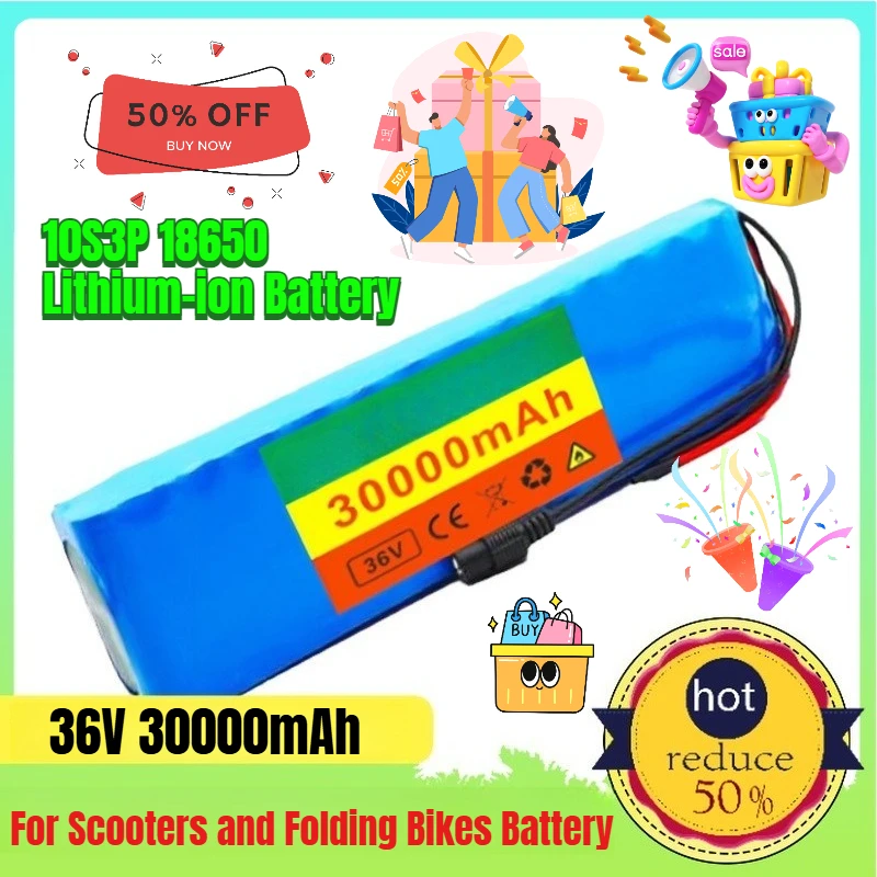 

10S3P 18650 Lithium-ion Battery 36V30ah Battery Pack with Protection Board for Scooters and Folding Bikes Batteries