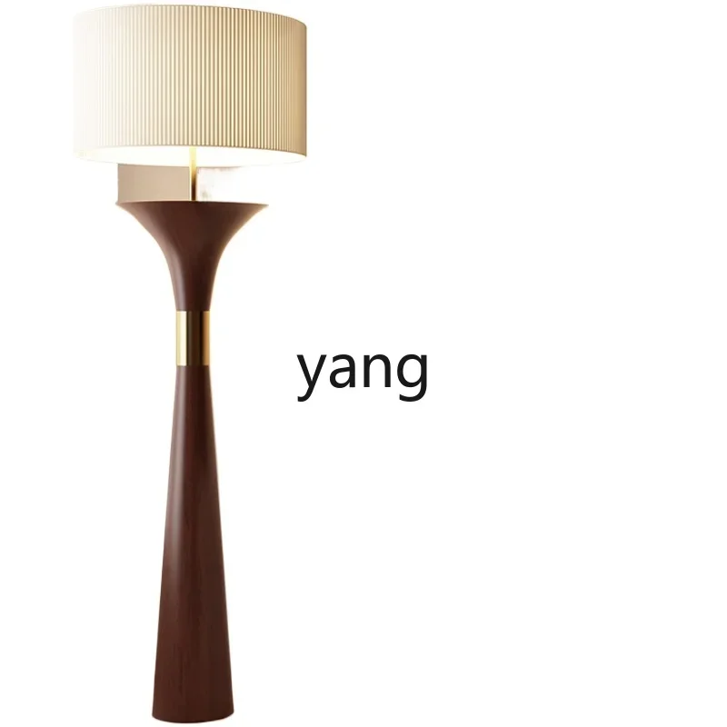 

Yjq Floor Lamp Living Room High-Grade Light Luxury Sofa Bedroom Bedside Mid-Ancient Mahogany Texture Vertical