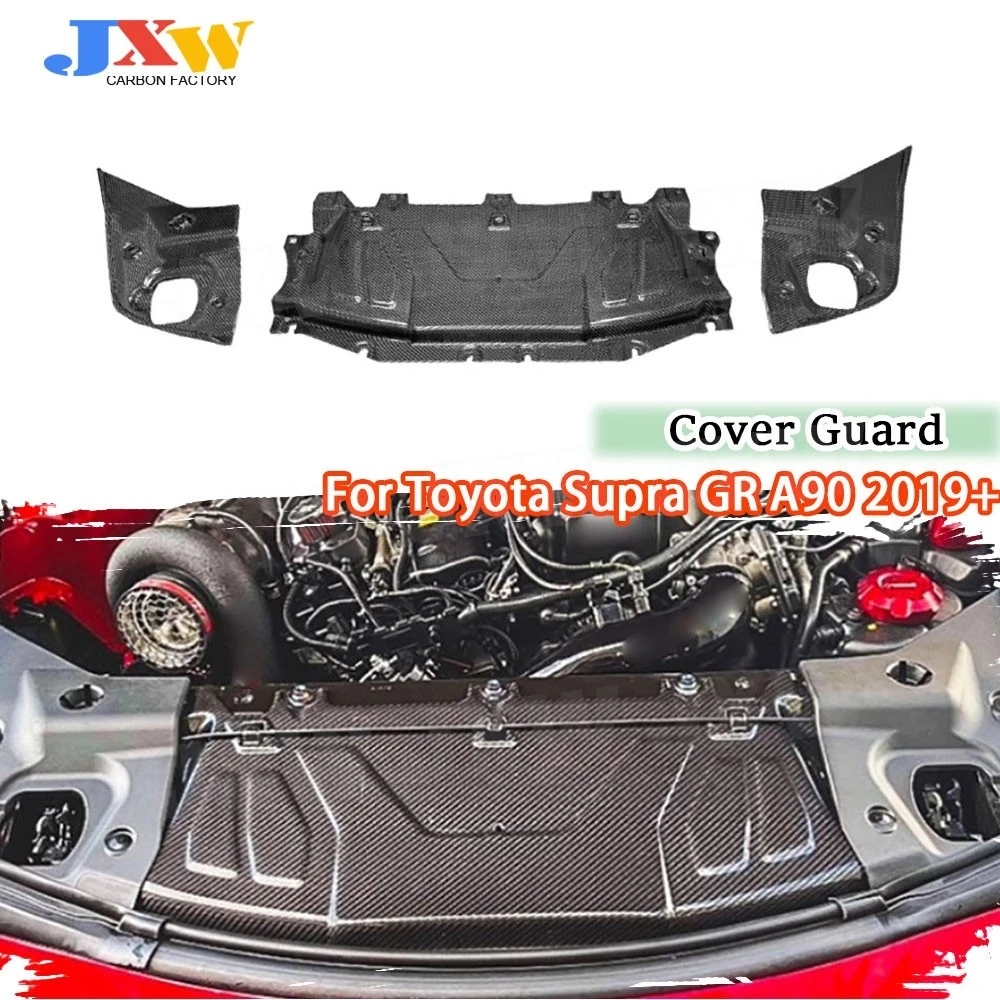 

1 комплект из углеродного волокна для Toyota Supra GR A90 2019+, внутренняя внутренняя панель охлаждения, заглушка радиатора, крышка резервуара для воды, защита