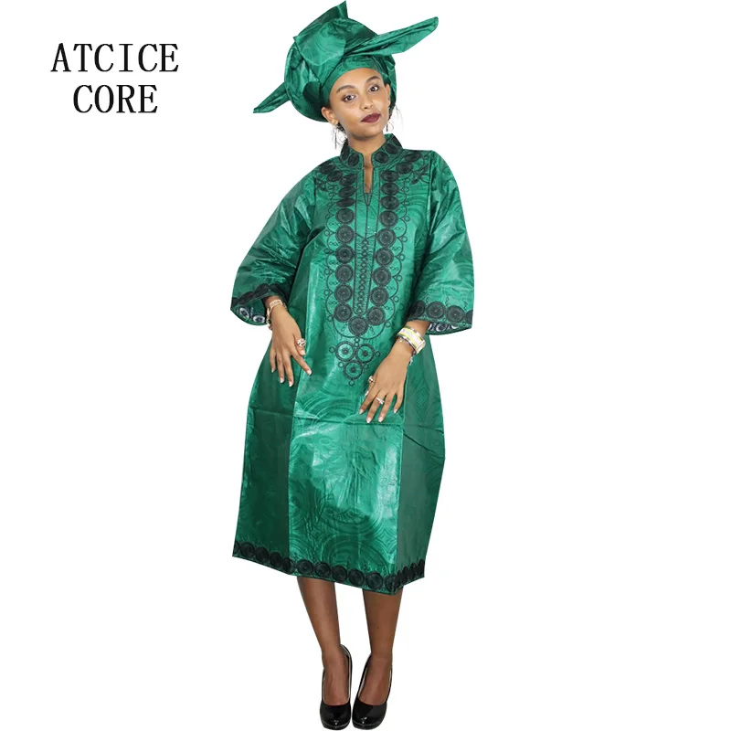 African Dresses For Woman Bazin Riche Embroidery Design Long Dress