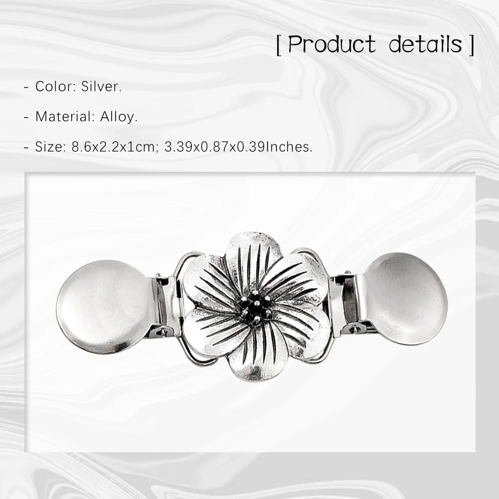 الإبداعية سبيكة سترة كليب زهرة شكل طوق أنيق كليب للأزرار سترات شالات الملابس والاكسسوارات أنيقة الفضة #3