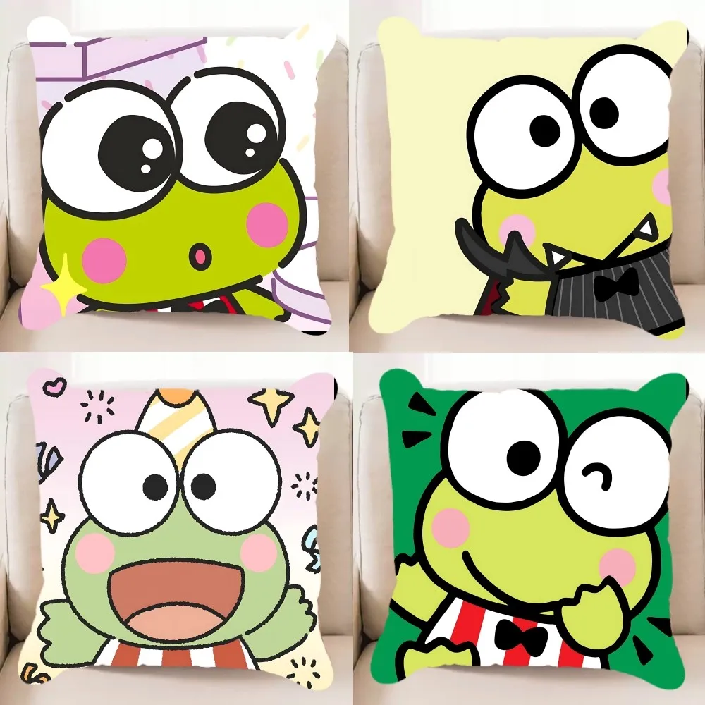 Kero Cute K-Kero Keroppi Pillow Case Elegant Couple Home Living Room Bedroom Decorative Rectangle Pillowcase Sofa Cushion Cover