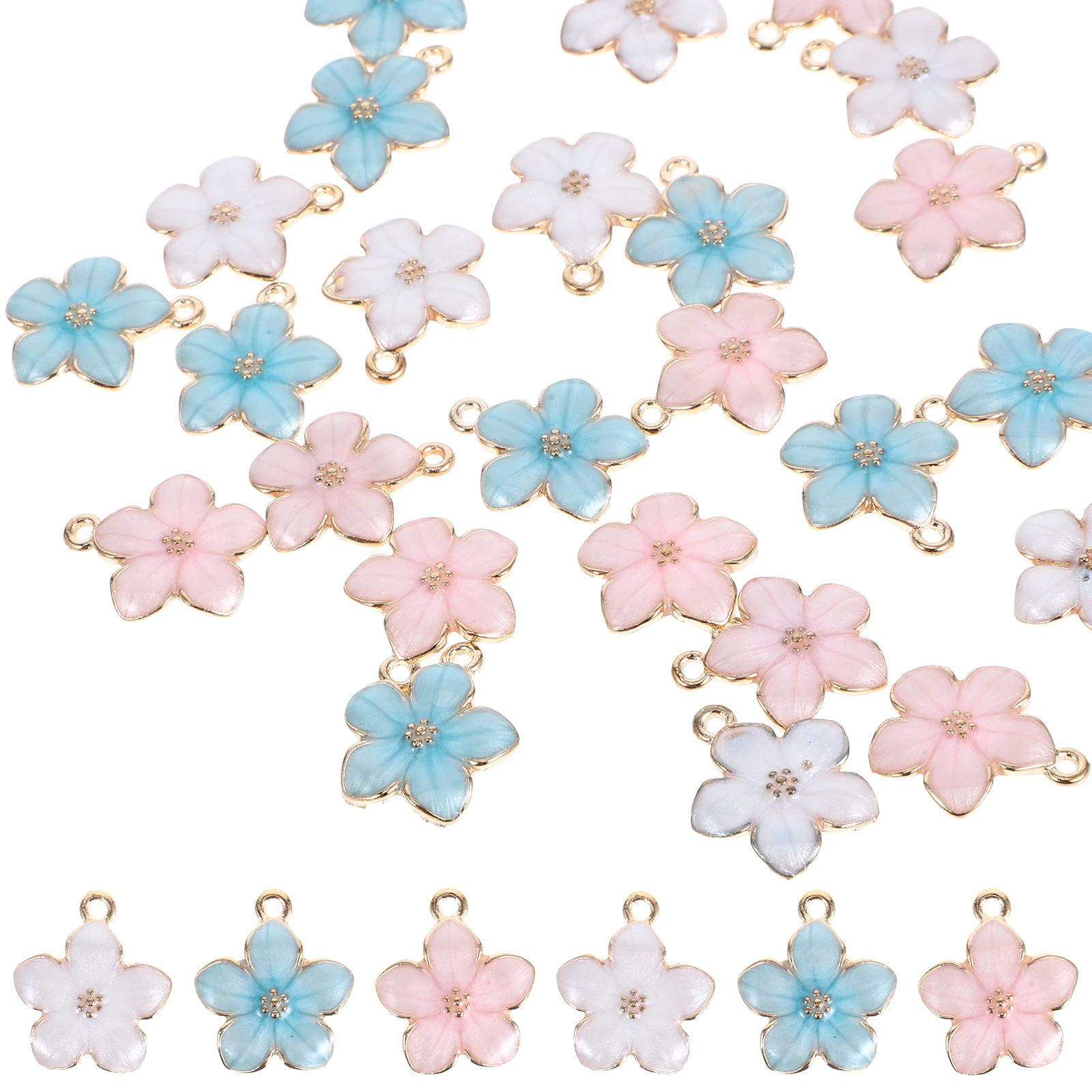 

30pcs Petal Charms Mini Flower Pendants for DIY Jewelry Realistic Metal Blossoms Crafting AccessoriesVintage Findings Dangle