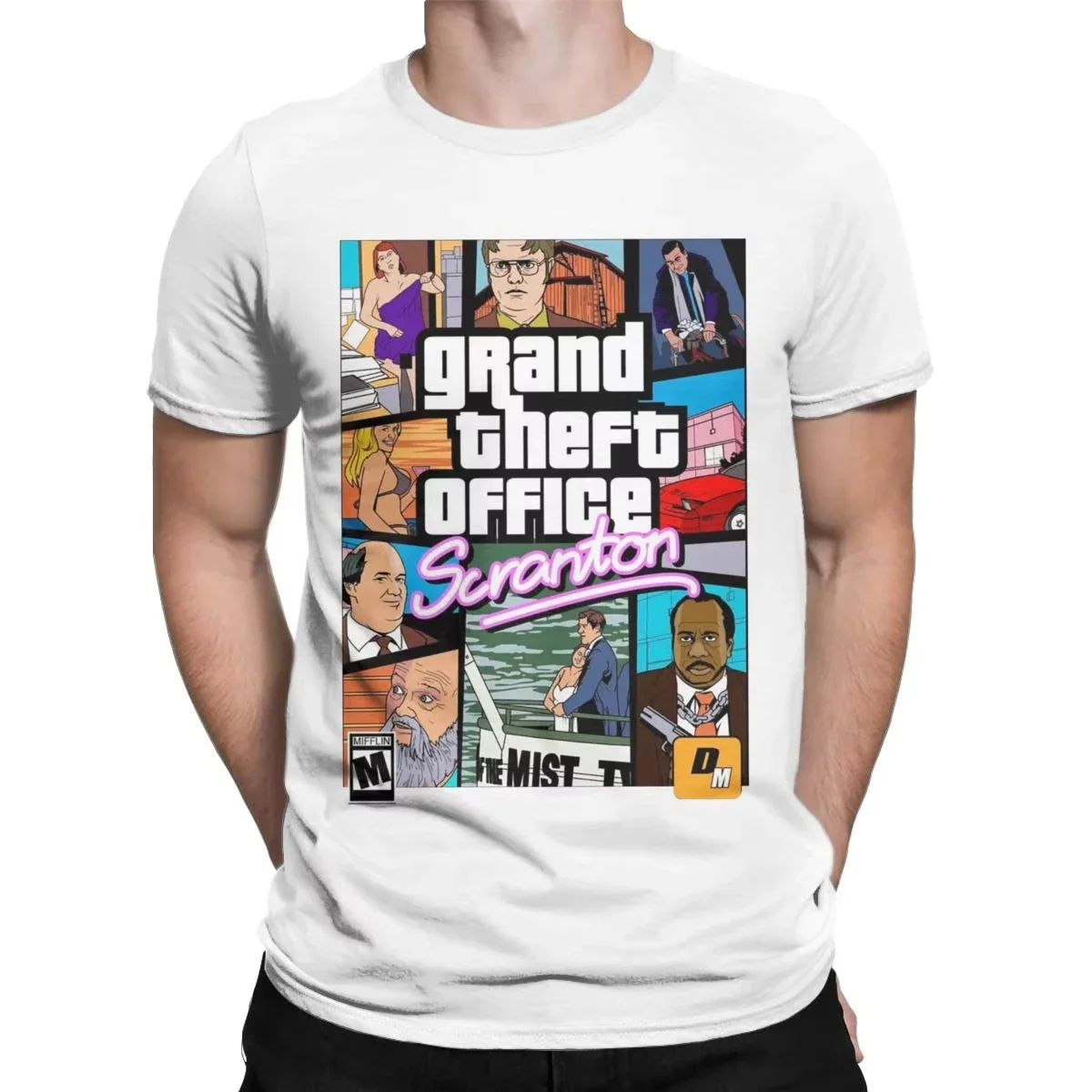 Grand Theft Office Scranton Men T Shirt The Office Fashion Tee Shirt Short Sleeve Round Collar T-Shirts Cotton New Arrival Tops
