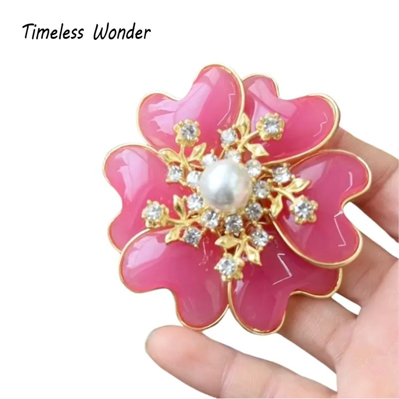 

Timeless Wonder Fancy Resin Zircon Geo Floral Brooch Pins for Women Designer Jewelry Runway Top Punk Luxury Cute Rare Set 7522