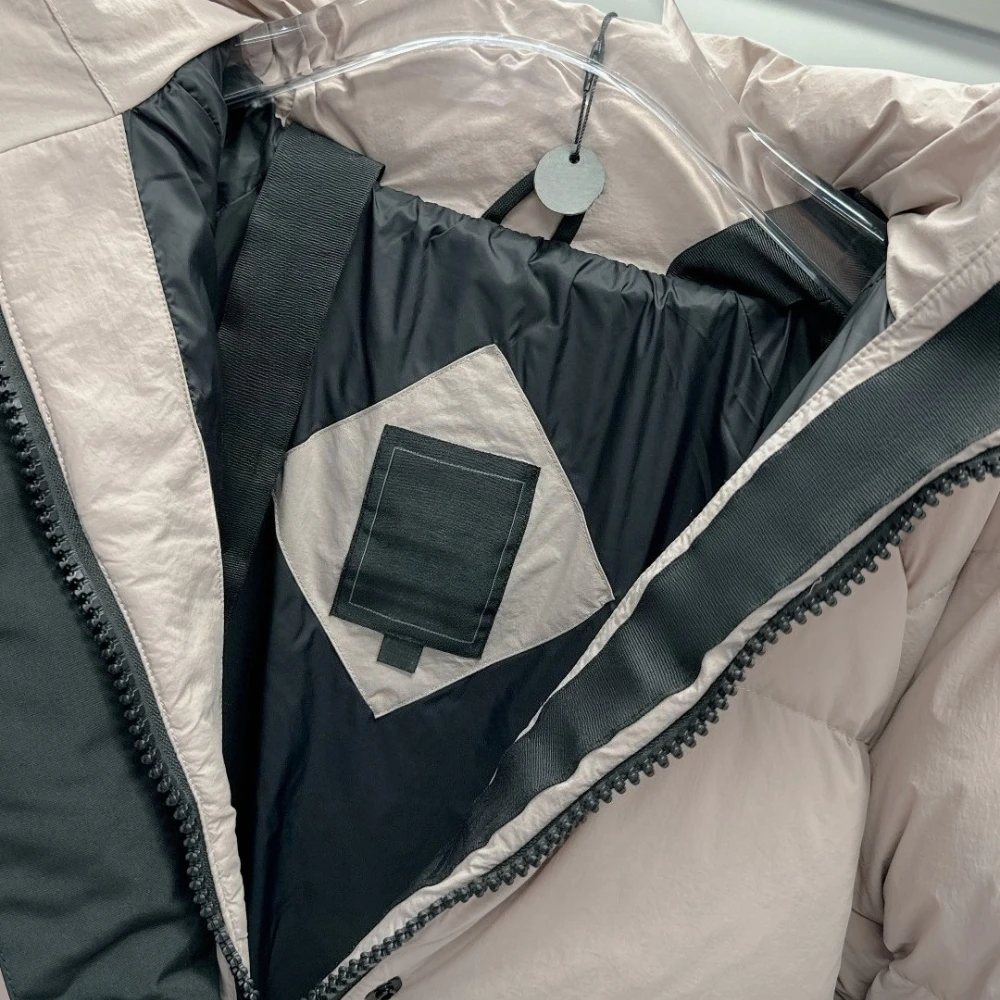 الرجال الفاخرة الشتاء مقنعين الأبيض بطة أسفل معاطف 2025 العلامة التجارية في الهواء الطلق فضفاض الخبز الستر الذكور بلون مصمم ملابس خارجية #6