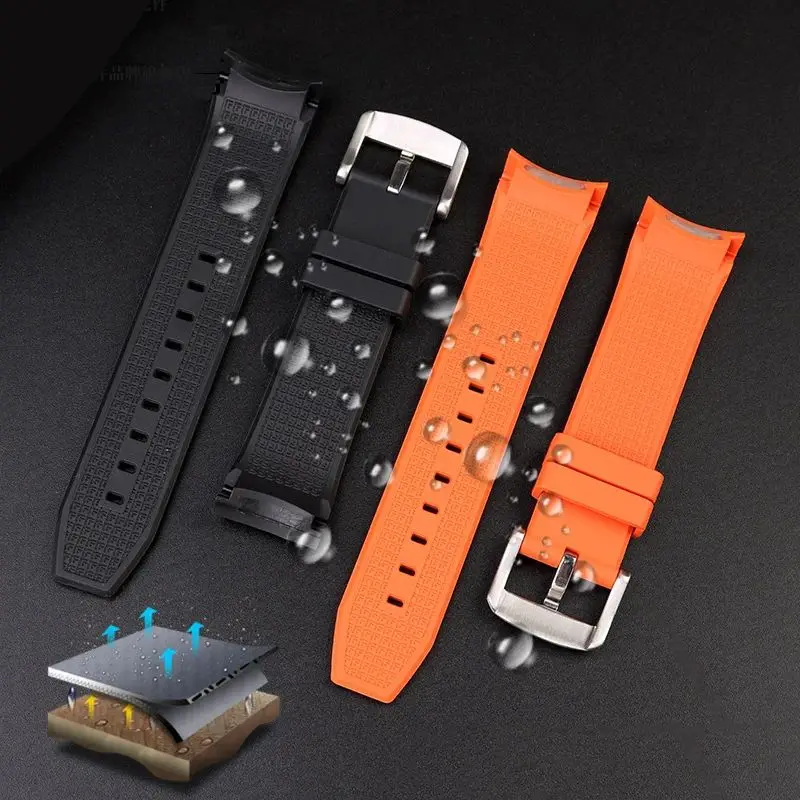 For Tissot 1853 Starfish Diving T120 Curved End Silicone Strap T120407A T120417A Waterproof Rubber Watchband 21mm22mm with tools