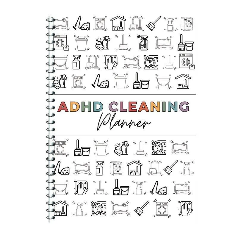 جدول تنظيف ADHD، جدول تنظيف ودية، دفتر ملاحظات يوميًا/شهريًا، قائمة مرجعية لجدول تنظيف المنزل