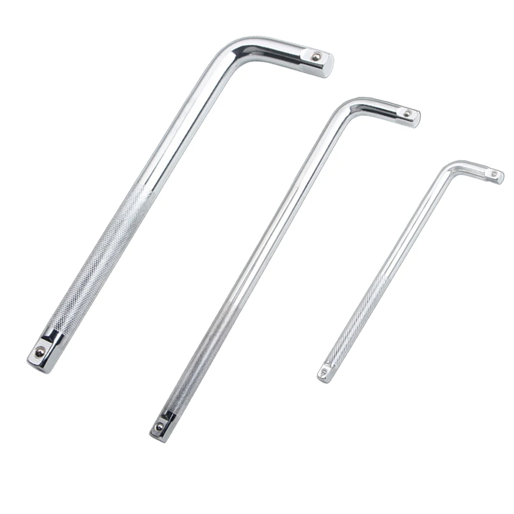 อะไหล่ 1pcs ใหม่ L ประเภท Bent Bar Socktet ประแจ 1/2 \ "1/4 \" 3/8 \ "Anti-SLIP Double End Non-SLIP Silver EXTENSION