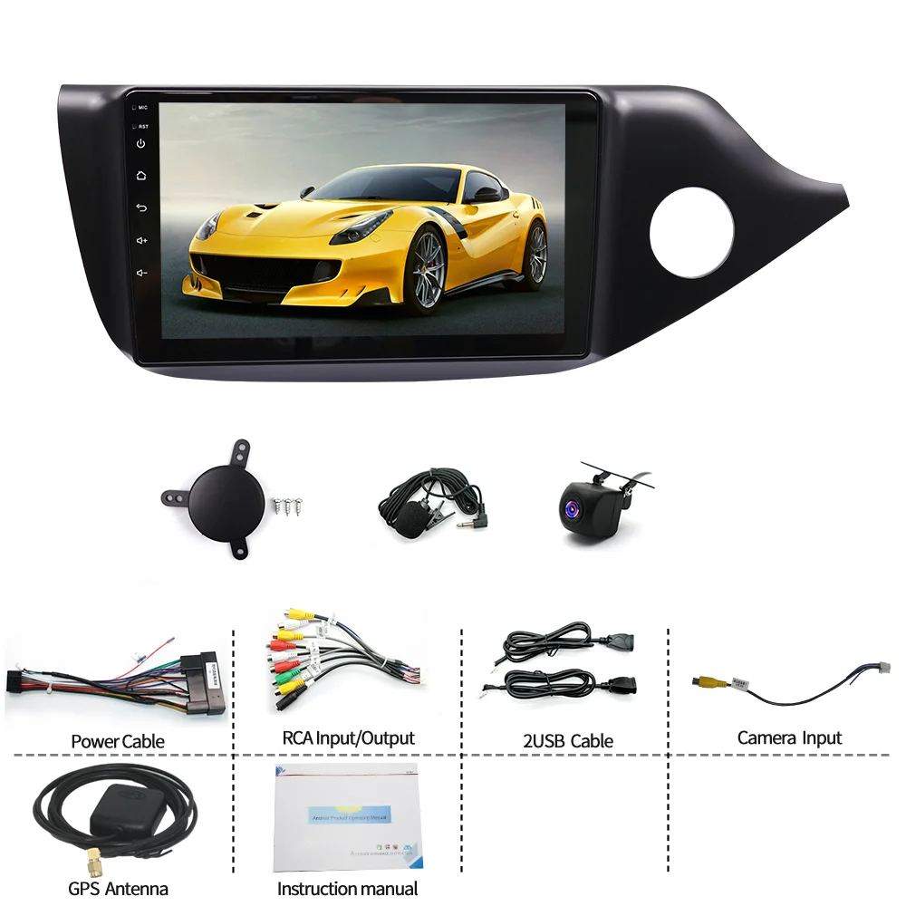 9in 2 + 32G fit für Carplay Auto Stereo Radio Für Kia Ceed JD 2012-2016 Android 14 bildschirm GPS NAVI RDS/Mikrofon Bluetooth
