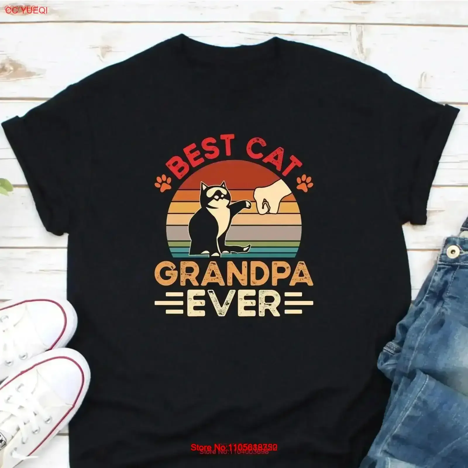 Best Cat Grandpa Ever T Shirt Funny Lover Dad For Owner vintage Washed Stretched fashion designer clothes Slightly graphic
