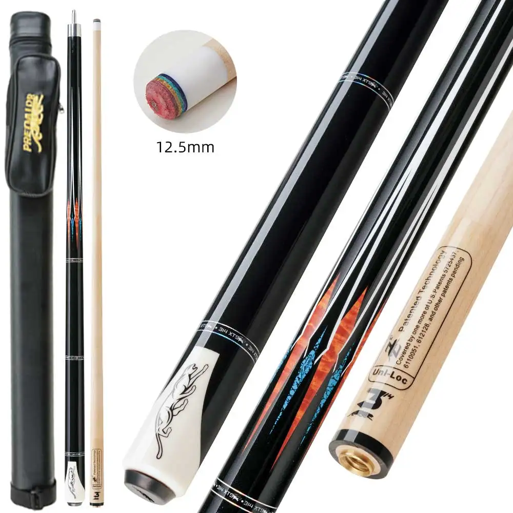 PREOAIDR 3142 Leiting Pool Cue Maple Shaft Billiard 147cm Pool Stick 12.5/11.8/10.8mm Rainbow Tip Uniloc Joint Cue Free Case