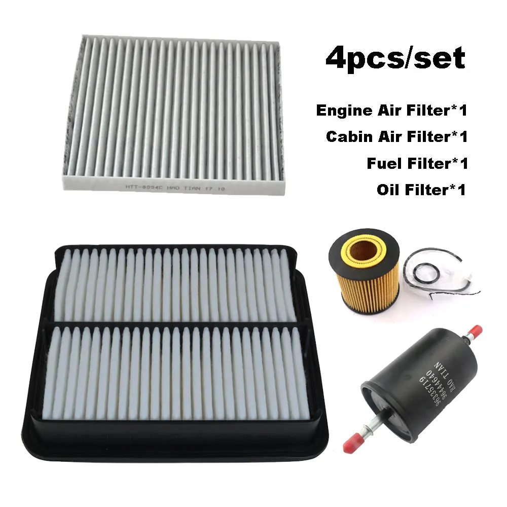 

4pcs Filter Set For Geely Emgrand GT 3.5L 2017 2018 2019 BORUI JLV-6G35V Engine Oil Fuel Cabin Air Filter 2032005200 Spare Parts
