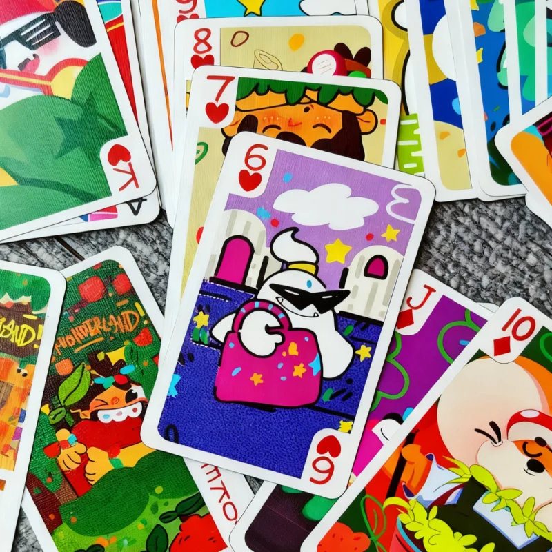 

New JoyKey Lavonderland Cartoon Design Poker Playing Cards 2.4x3.8 Inch Purple And Green 2 Boxes Set Toy & Hobby Gift Present