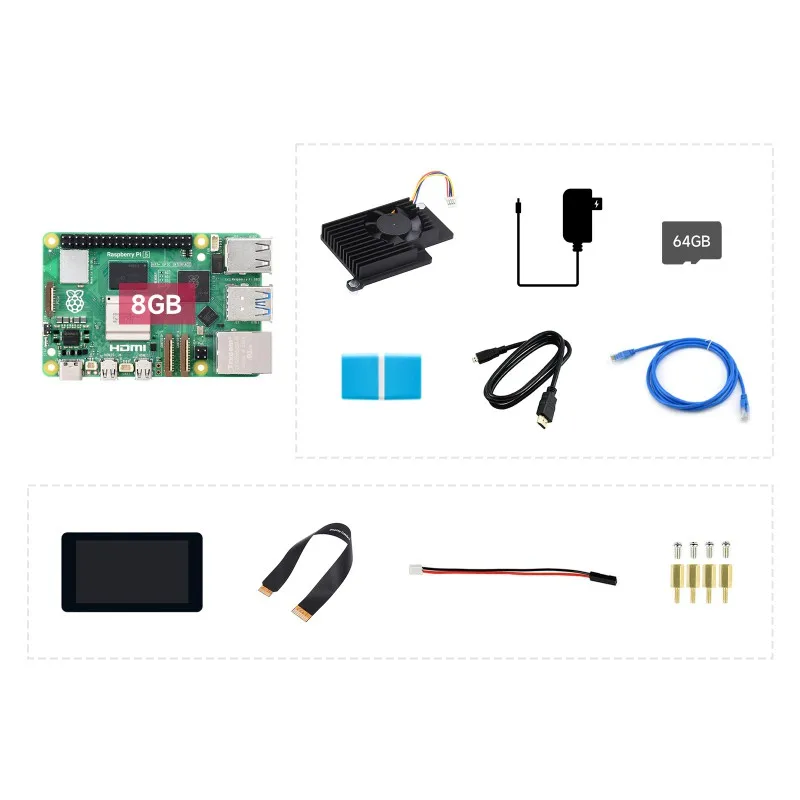 

Raspberry Pi 5 Kit, Options for Kits and 4GB/8GB RAM, BCM2712 processor, 2.4GHz quad-core 64-bit Arm Cortex-A76 CPU