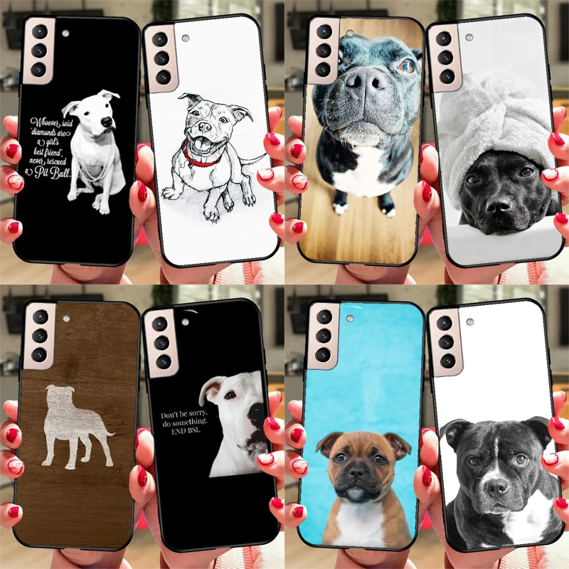 Staffordshire Bull Terrier Staffy Dog Soft Case For Samsung Galaxy S23 S22 S21 Ultra Note 20 Note 10 S8 S9 S10 Plus S20 FE Cover