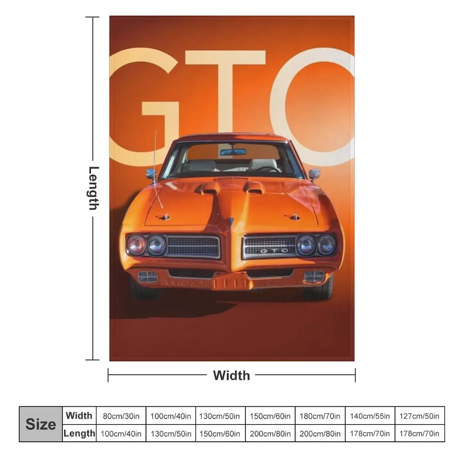 1969 Orange GTO Throw Blanket blankets and throws Soft Plush Plaid Retros Single Blankets