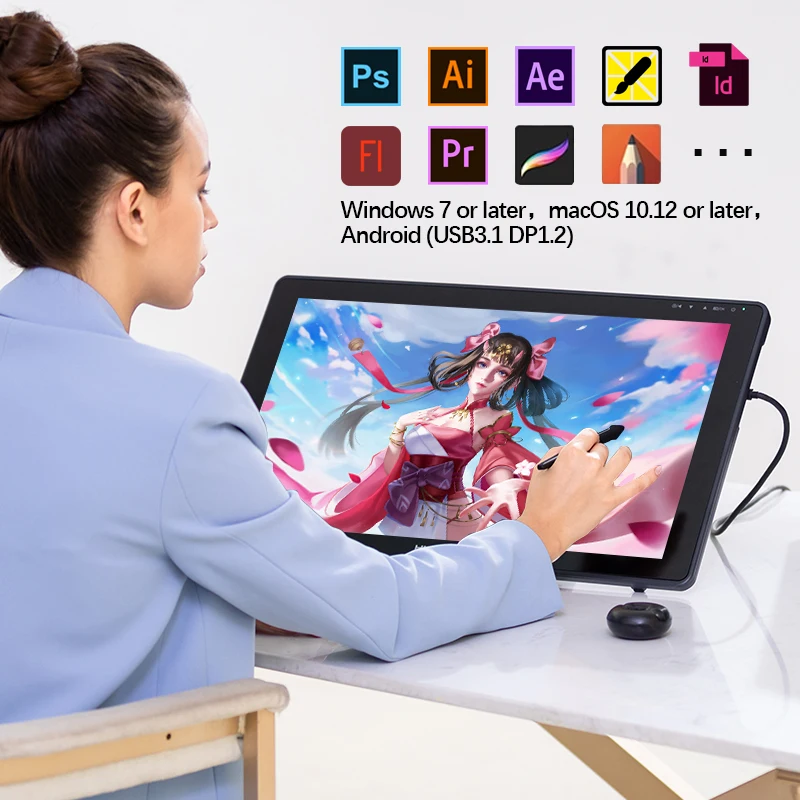 

Huion kamvas 22 plus IPS 21.5" 8192 levels Pen Digital drawing monitor graphic pen display tablet