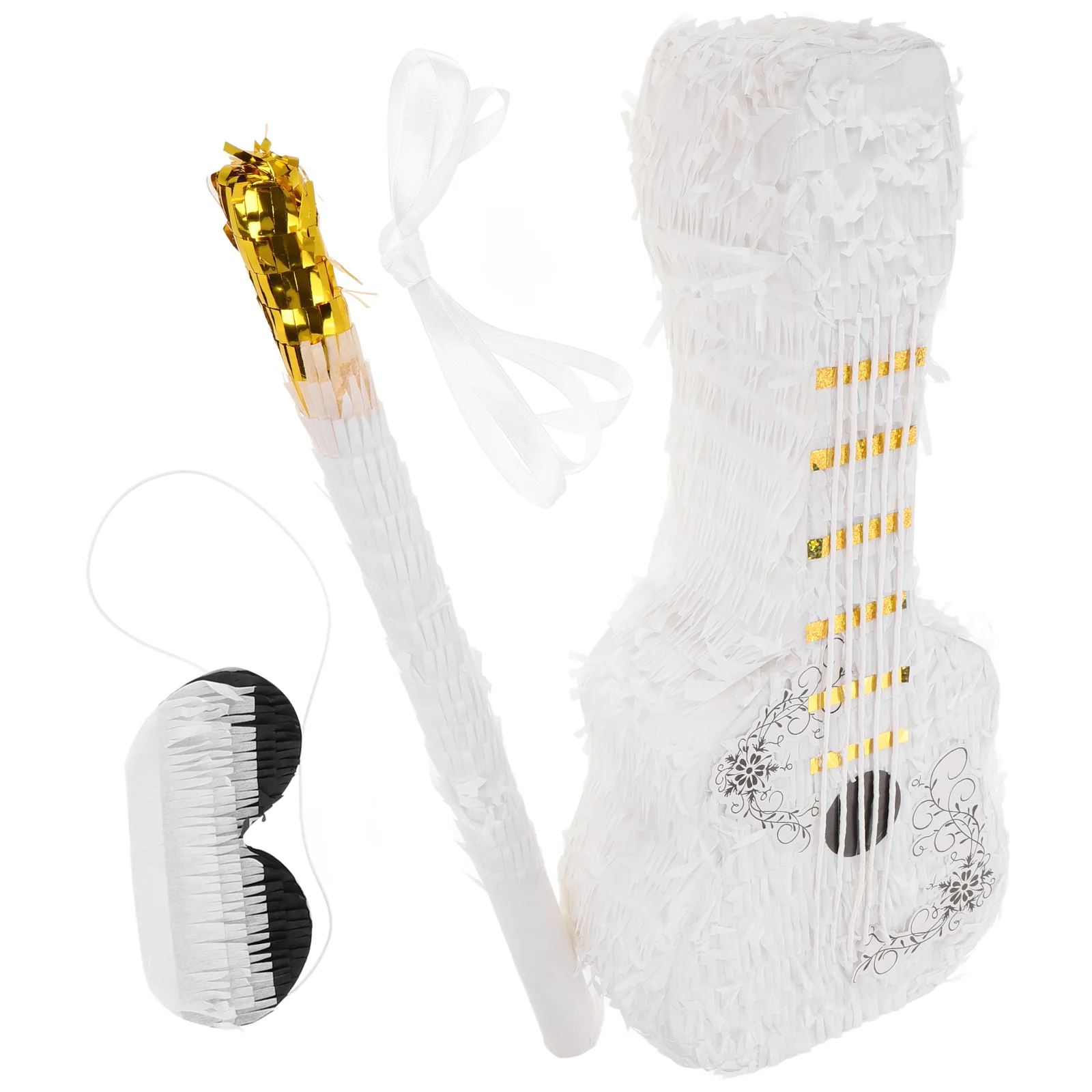 Pinata Violin Shaped Musical Instrument Party Accessory Funny Birthday Decorations White Fiesta