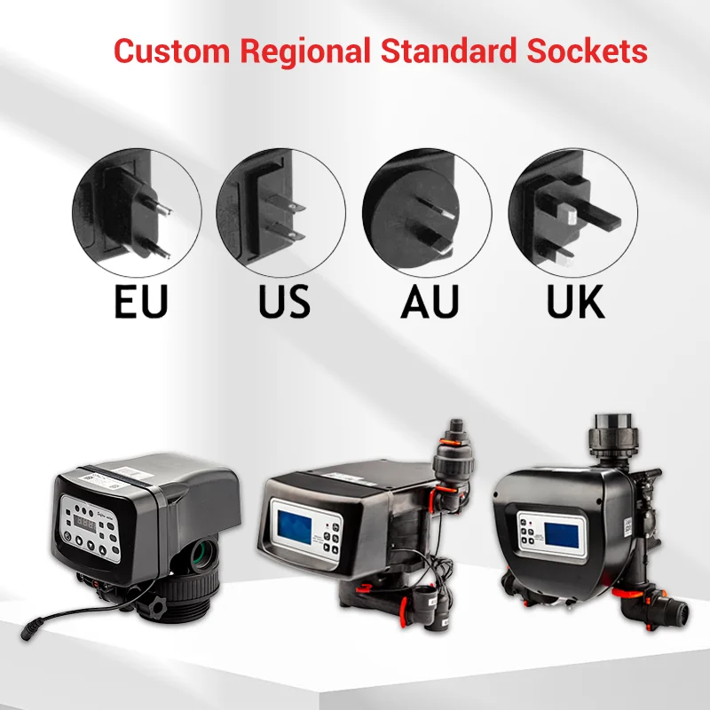 Katup Kontrol Pelembut Air Otomatis Mesin PLC 220V Layar LCD Inti Gearbox Motor Dudukan Samping 1 Tahun untuk Penggunaan Industri di Rumah