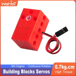 0.7kg Building Block Servo Motor 360° Continuous Rotation Fast Dual Output High Torque Compatible with legoed Microbit Geekservo