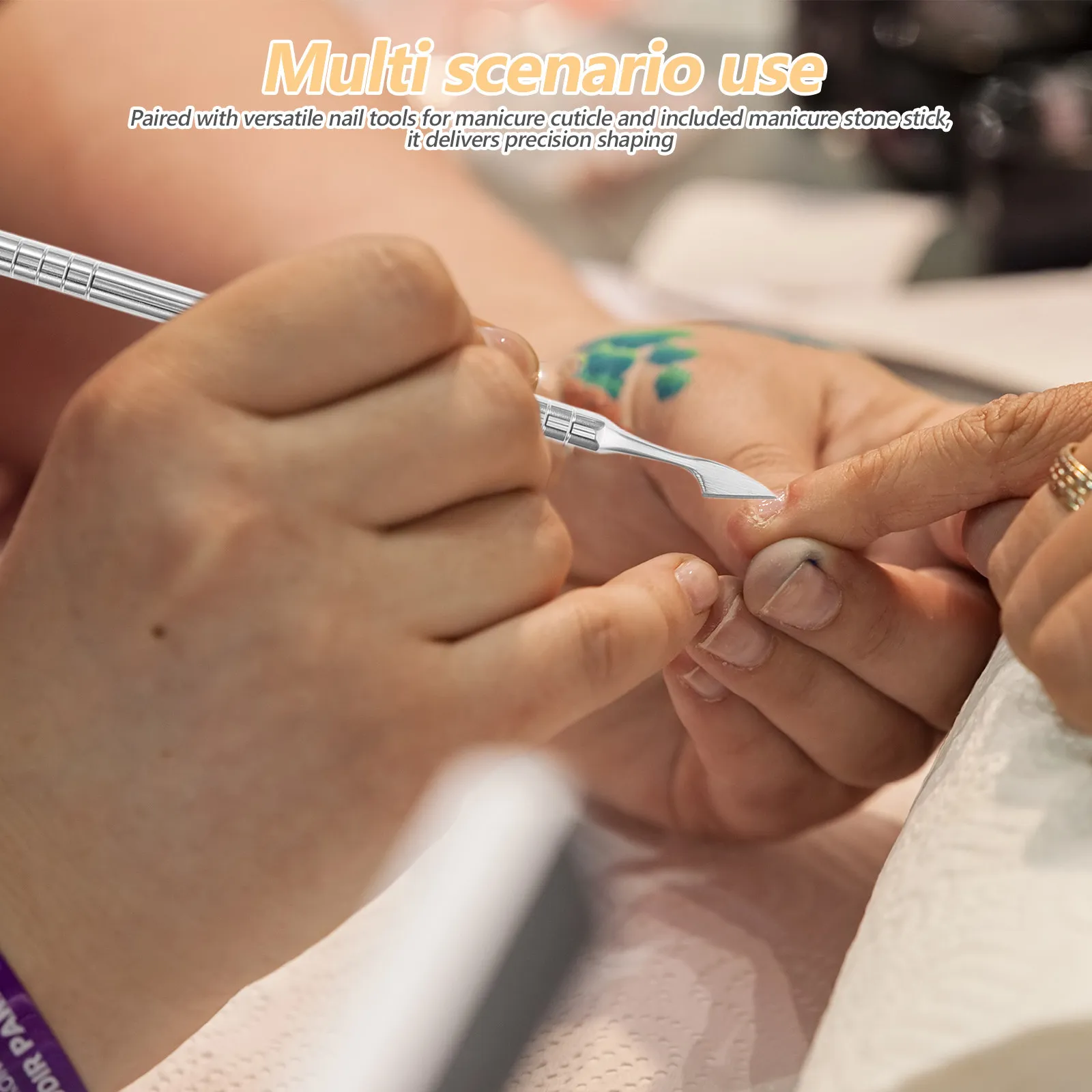 

Набор инструментов для ухода за ногтями: профессиональный металлический двусторонний пушер для кутикулы, маникюрный камень-стик, портативный набор для маникюра и педикюра