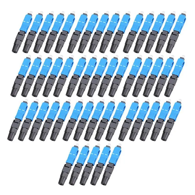 AA08-Fiber Optic SC/UPC Fast Connectors 50Pcs Pre-Buried Quick Connector Assembly Adapters For Field Installation