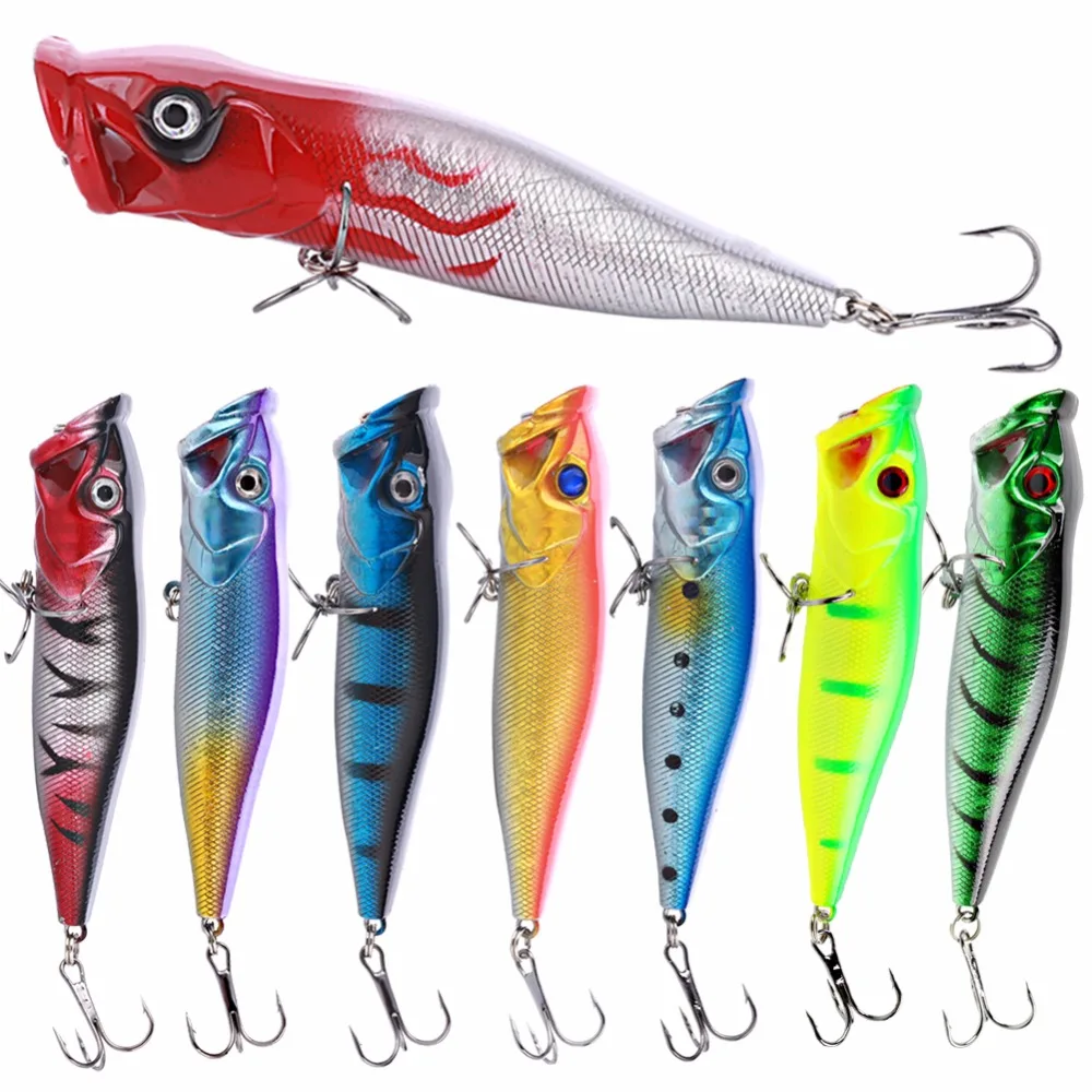 Sougayilang 8PCS Good Package 110mm 12g Topwater Artificial Fishing Bait Fishing Lures Popper Hooks Hard Lures Pesca