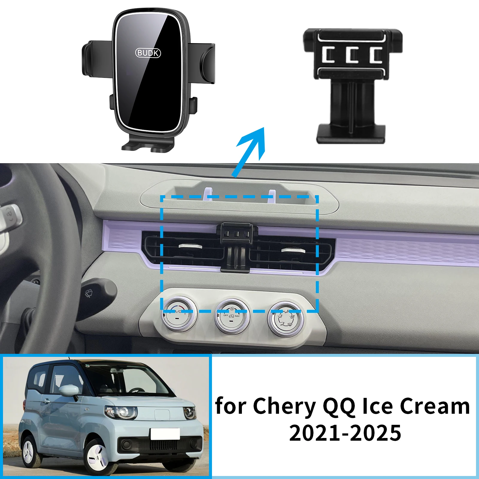 

Car Mobile Phone Holder Accessories for Chery QQ Ice Cream MASADA QQ Cenntro Avantier Birba 2021-2025 GPS Bracket Navigation