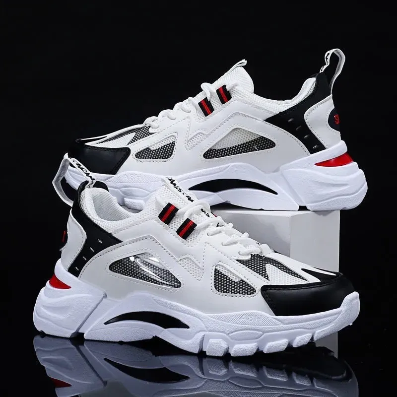 

Men's Shoes 2025 Summer New Breathable White Shoes Men's Trendy and Versatile Thick Soled Sports Board Shoes Trendy Sneakers