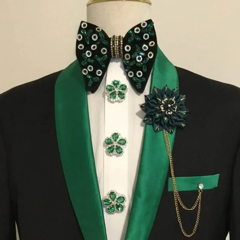 

Men's Bow Tie High-end Vintage Luxury Original Design Handmade Jewelry Gifts Luxury Rhinestone Collar Flower Men Wedding Bow-tie