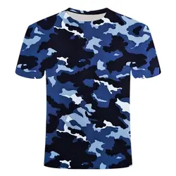 New Tide Summer Fashion Flat Camouflage Picture T-shirts Casual Print Tees Hip Hop Personality Round Neck Short Sleev Tops