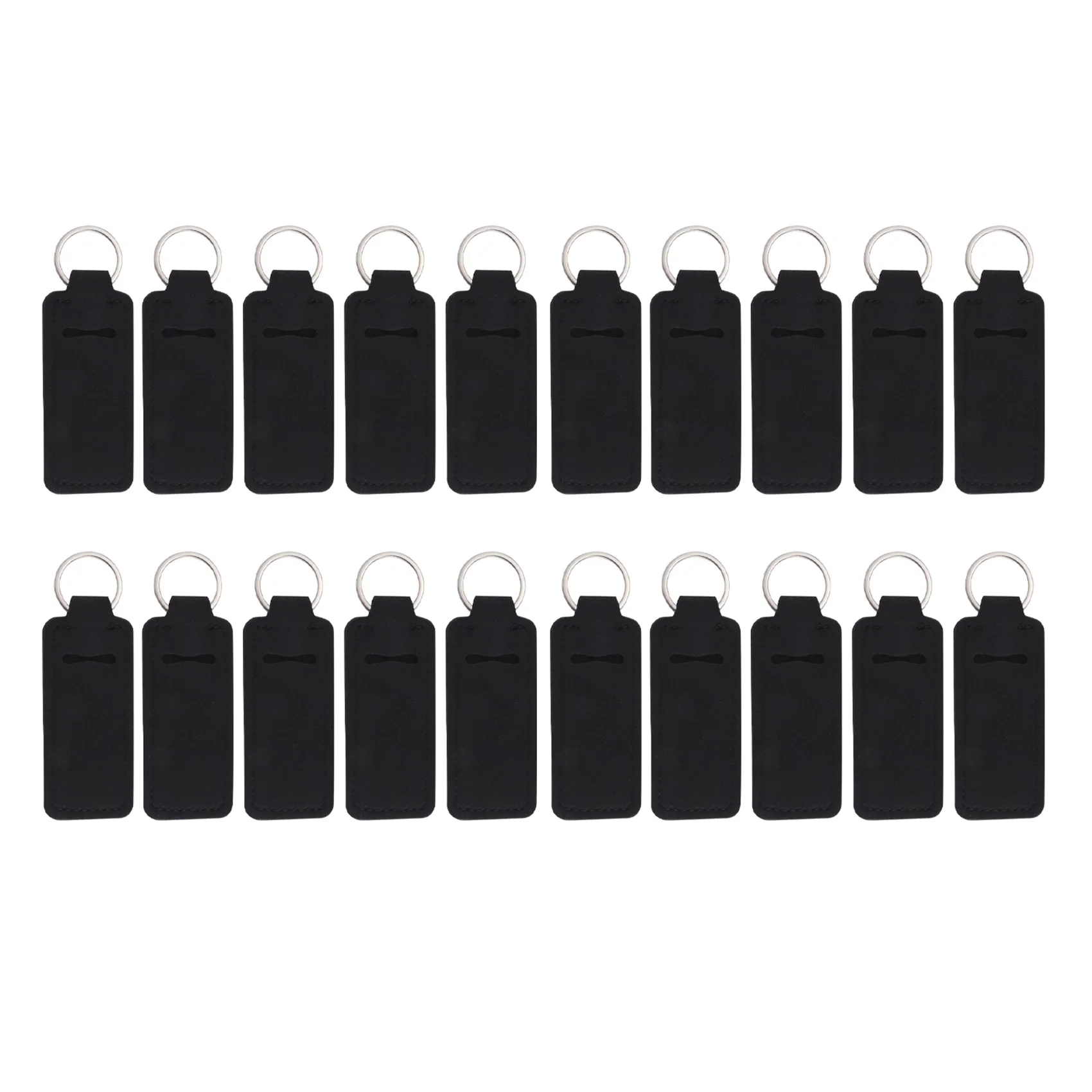 Creative Keychain Neoprene Chapstick Holders Lipstick Cases Cover Hand Sanitizer Bottle Cover Key Chain(Black)