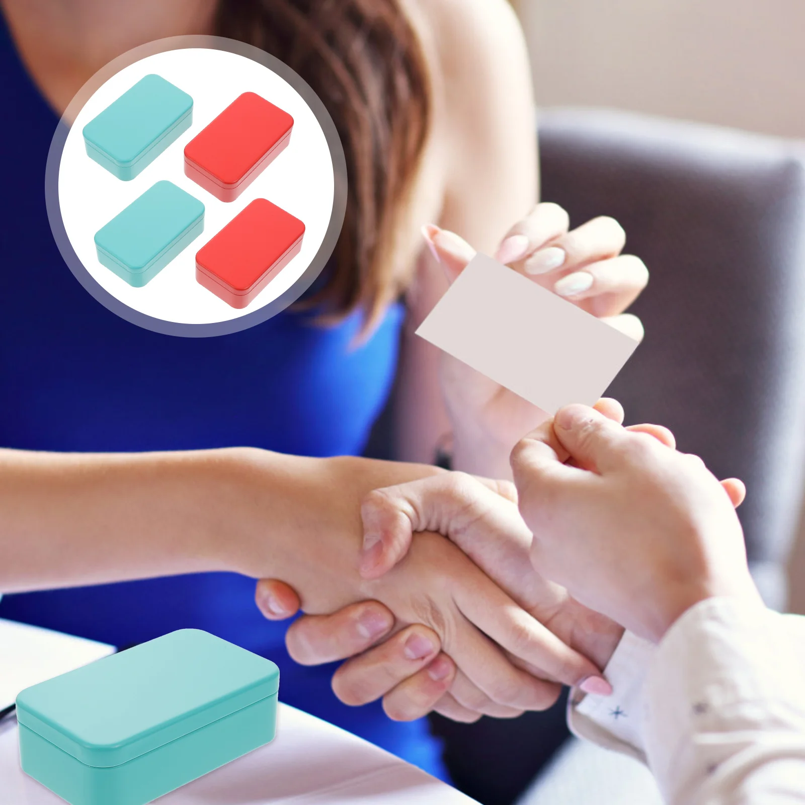 

4Pcs Universal Metal Box Tinplate Tea Storage Organizer Portable Home Travel Sealed Canister Random Color Tinplate Box