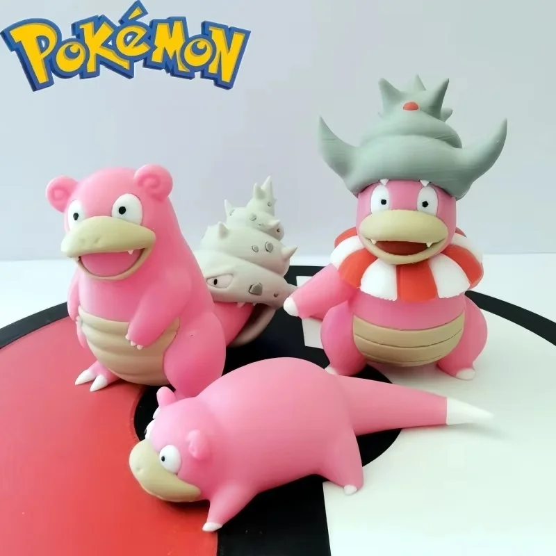 Hot Pokemon Anime Figure Slowbro Slowking Slowpoke Proportion World 1:20 Diy 3d Printing Cute Cartoon Character Desktop Kid Gift