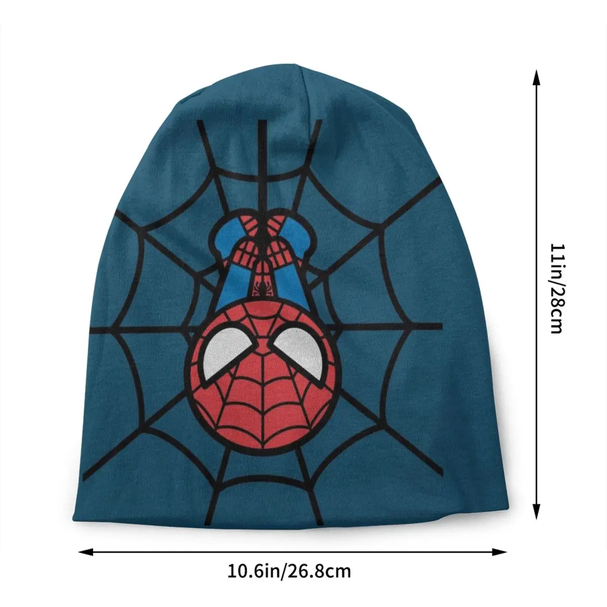 Custom Kawaii Spider Man Hanging Upside Down Skullies Beanies Caps  Unisex Winter Warm Knitted Hat Adult Spiderman Bonnet Hats