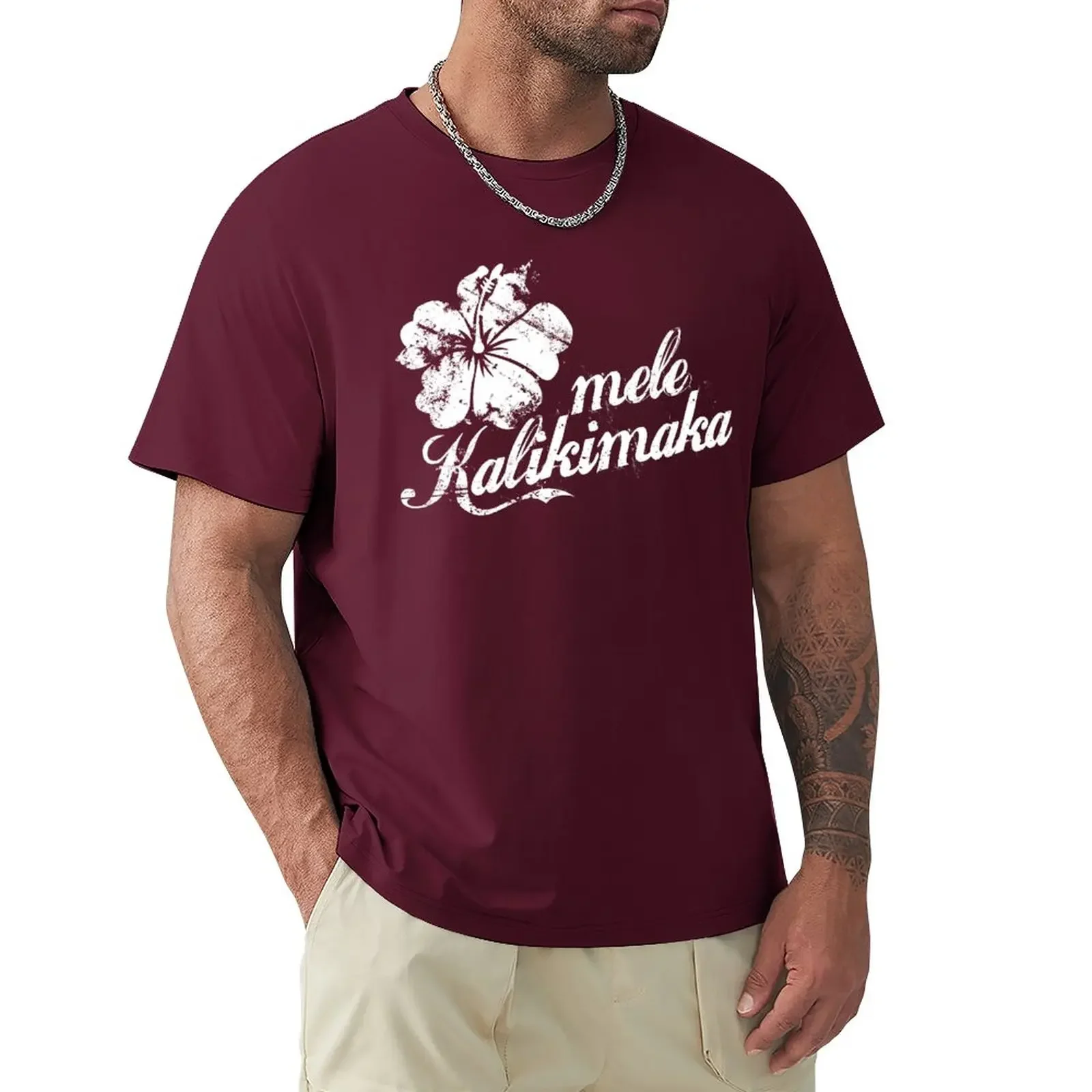 Футболка Mele Kalikimaka Винтажная Футболка винтажная аниме рубашка Летний топ одежда хиппи мужские Графические футболки хип-хоп