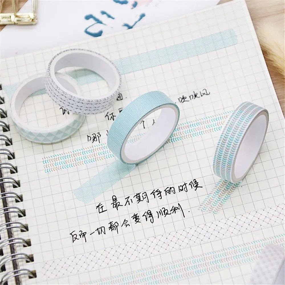 5Rolls/box Set Supplies School Stationery Washi Tape Scrapbooking Adhesive Masking Tape