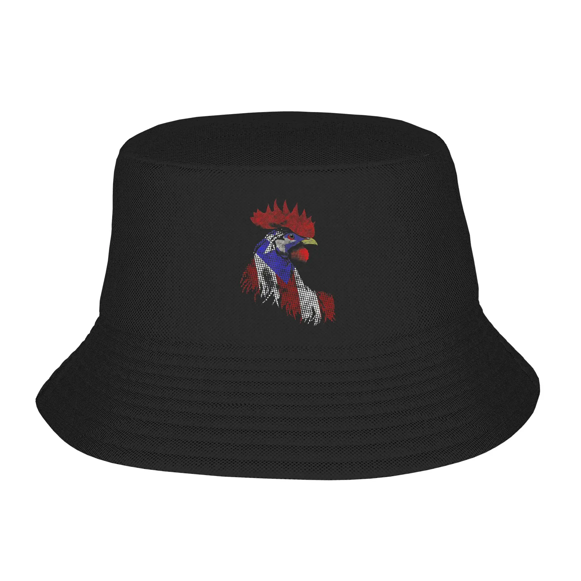 Puerto Rican Rooster Gallo Bandera Puerto Rico Rooster Flag  Bucket Hat France Fisherman Caps Soft Fold Sunscreen Hats For Cap