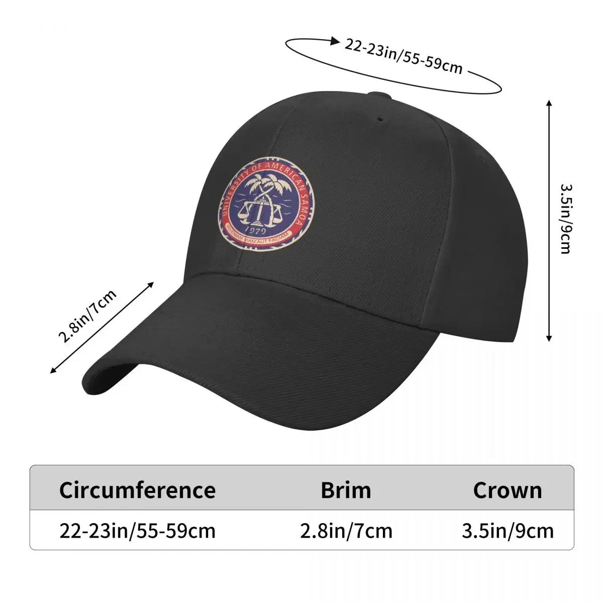 University Of American Samoa Baseball Cap For Men Adjustable Hat Fashion Casual Cap Truck Driver Hat