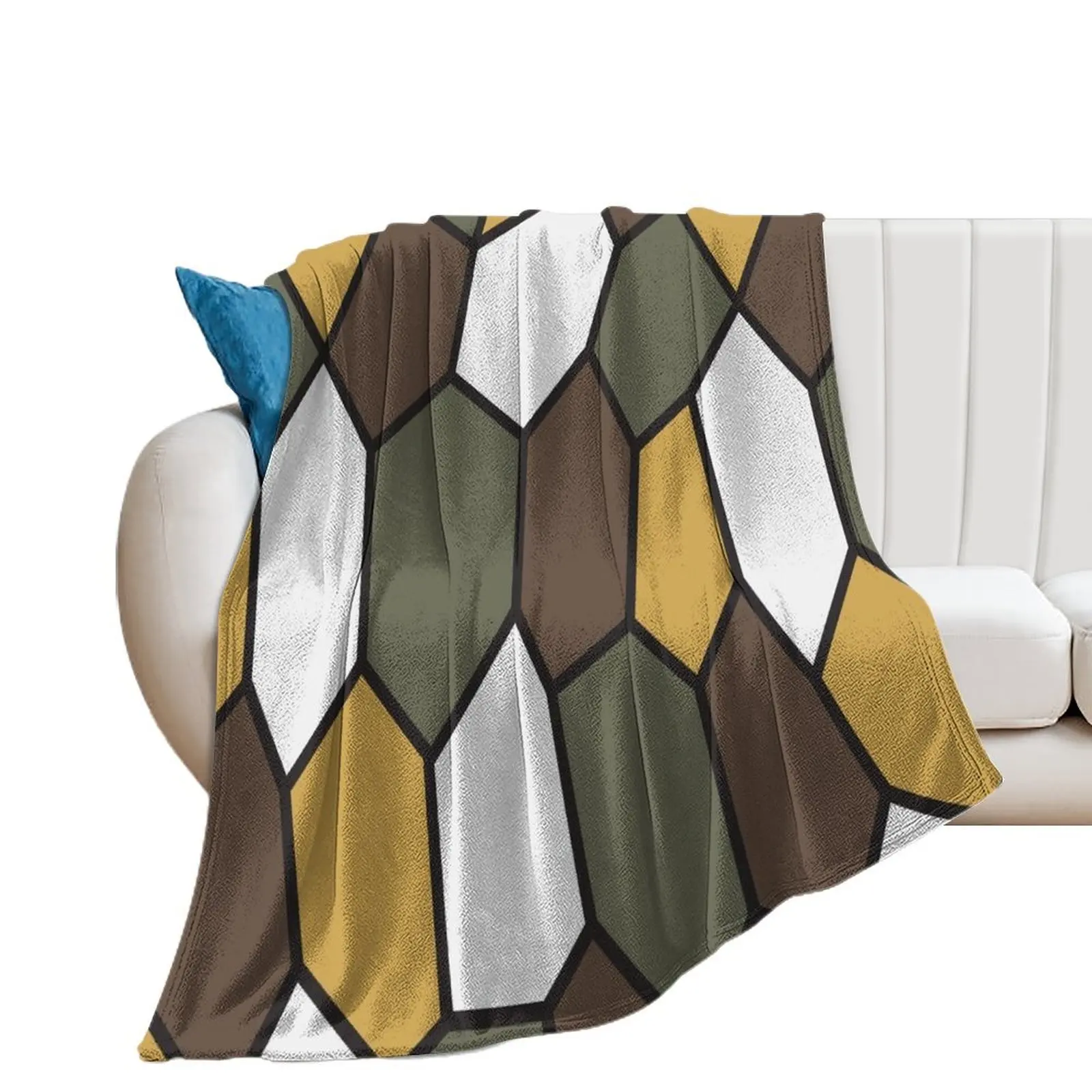 

British Lozenge Camouflage Throw Blanket Quilt Personalized Gift Thin Blankets