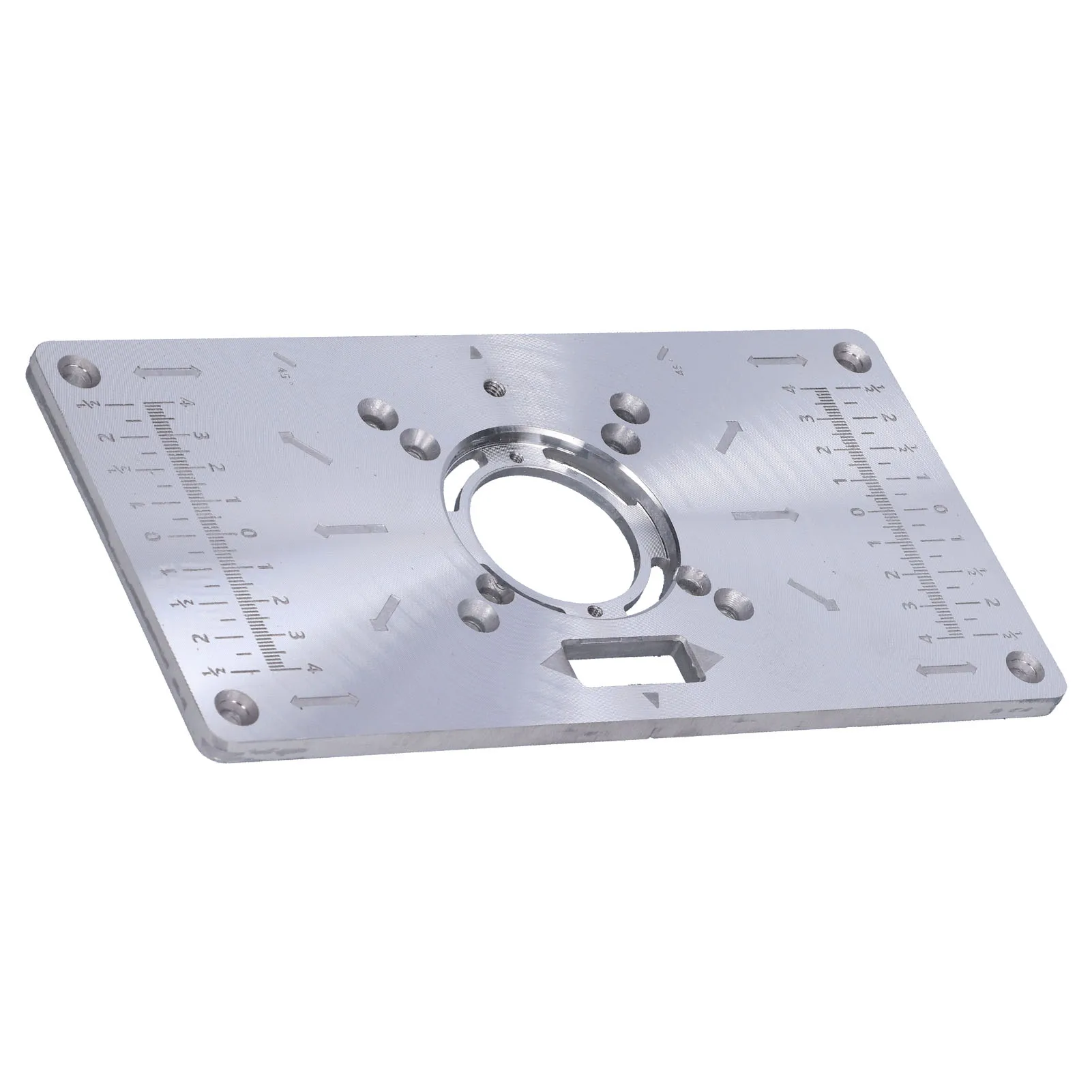 Aluminium Router Table Insert Plate Table For Woodworking Benches Router Plate Wood Tools Milling Trimming Machine With Rings